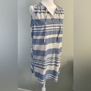 PrAna Sleeveless Stripe Tunic Dress Blue Sz M Natassa Beach